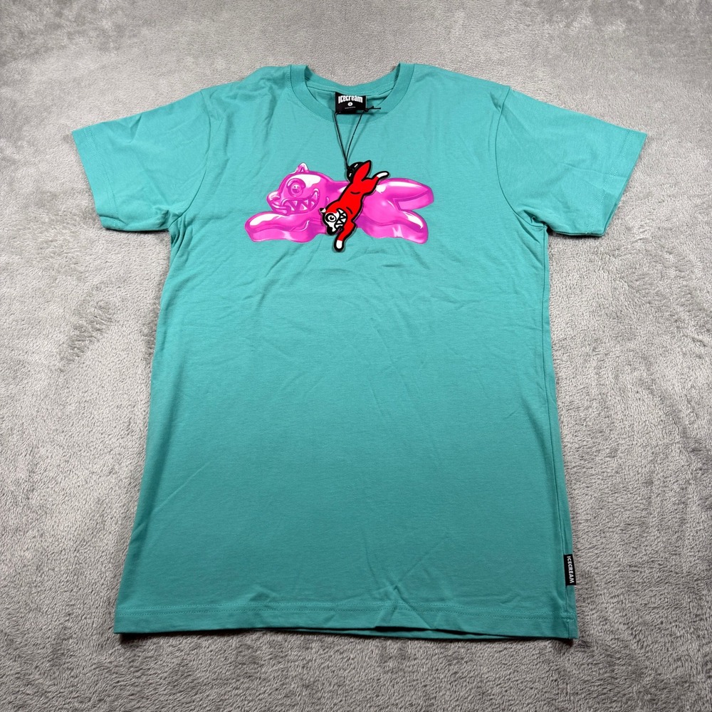 Billionaire Boys Club Icecream Gummy T-Shirt Men Small Latigo Bay Green Dog Logo